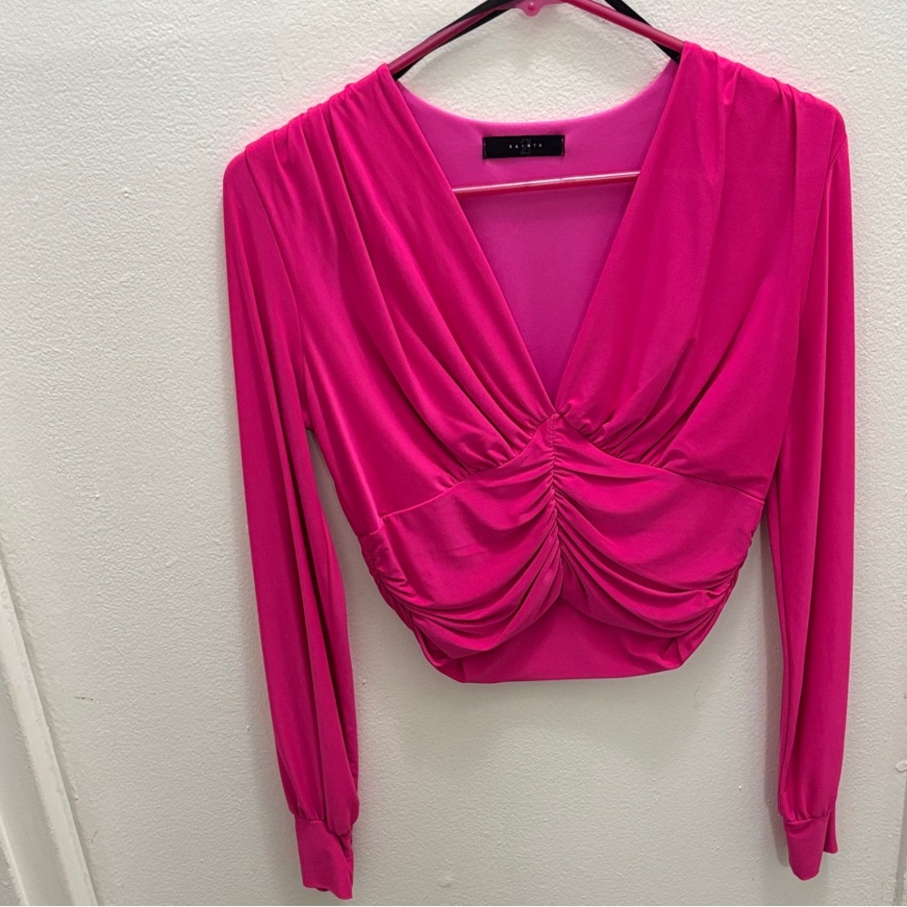 Fuchsia Ruched Blouse